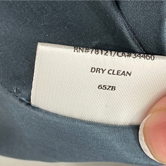 Eileen Fisher Slate Blue Silk Lined Crinkle Textured Jacket Size Medium - Picture 5 of 6